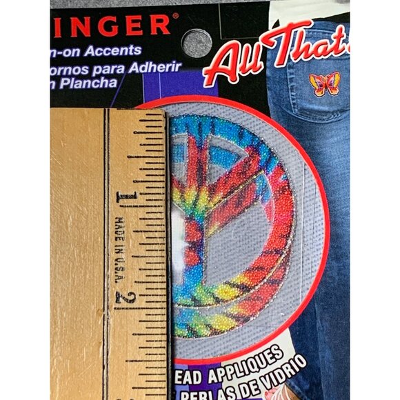 Vintage Iron-On Patch Lot - Appalachian Trail Peace Sign & Singer Beaded Appliqu - Picture 7 of 9